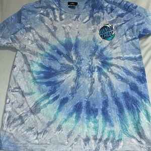Blue tie dye Santa Cruz shirt